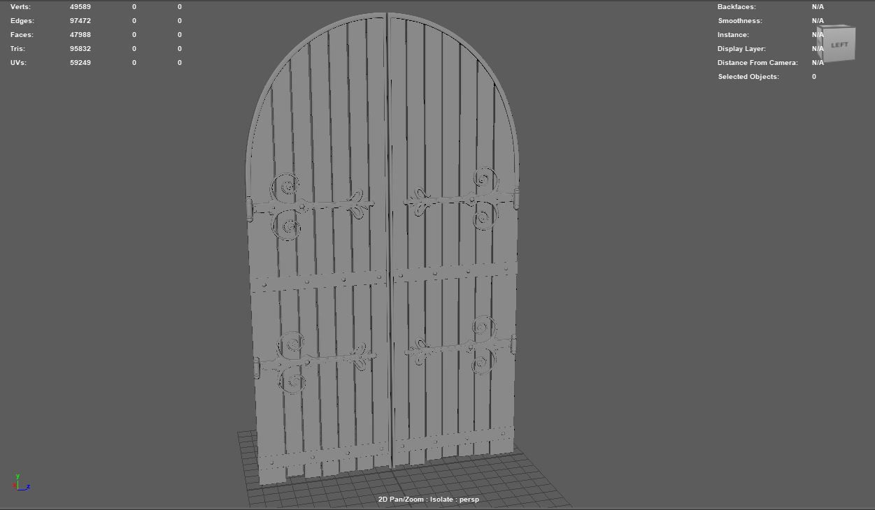 Medieval Fantasy Door 3D model_3