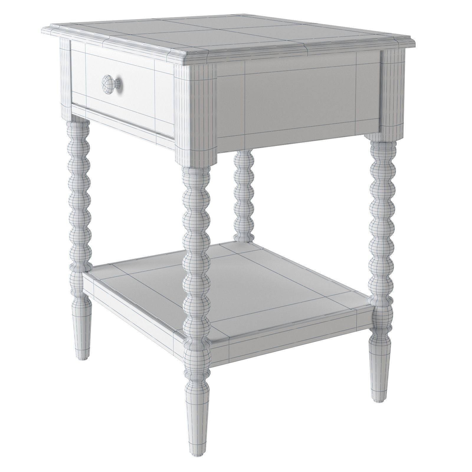 3d model crate and barrel kids jenny lind nightstand vr ar low poly