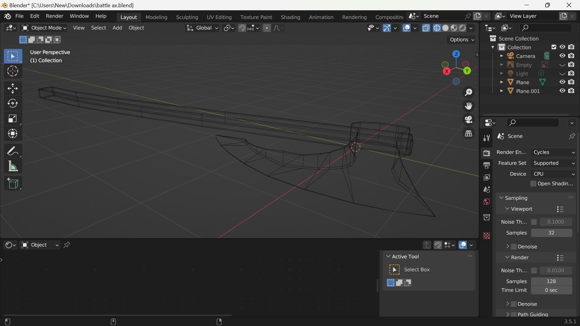 war axe Free low-poly 3D model_6