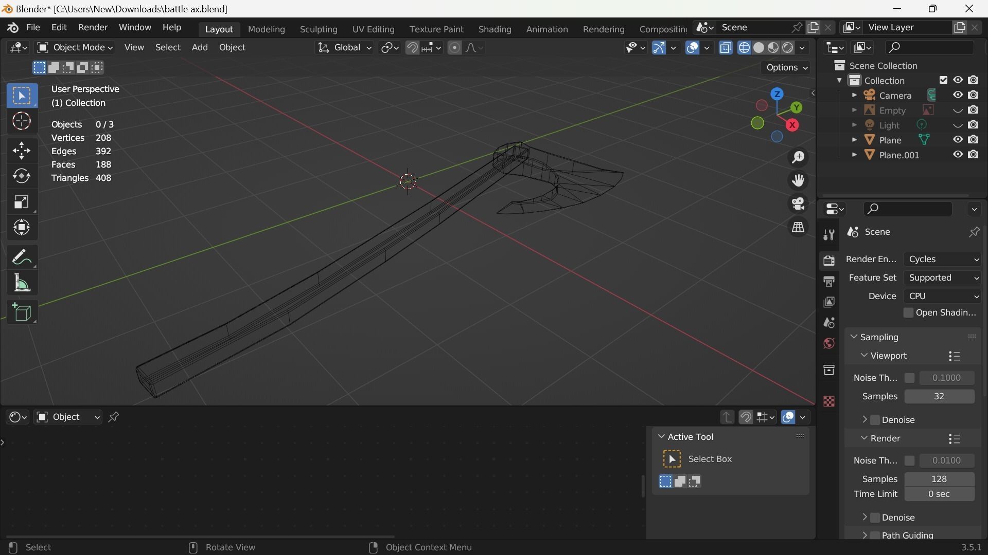 war axe Free low-poly 3D model_8
