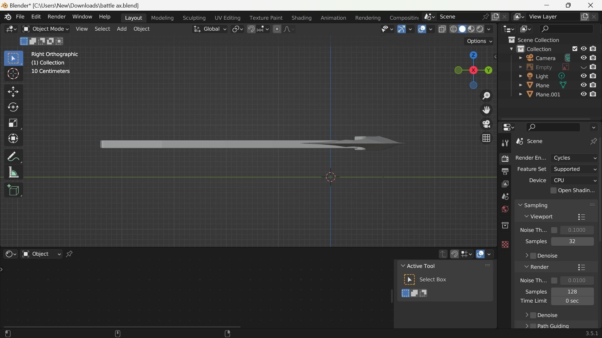 war axe Free low-poly 3D model_2