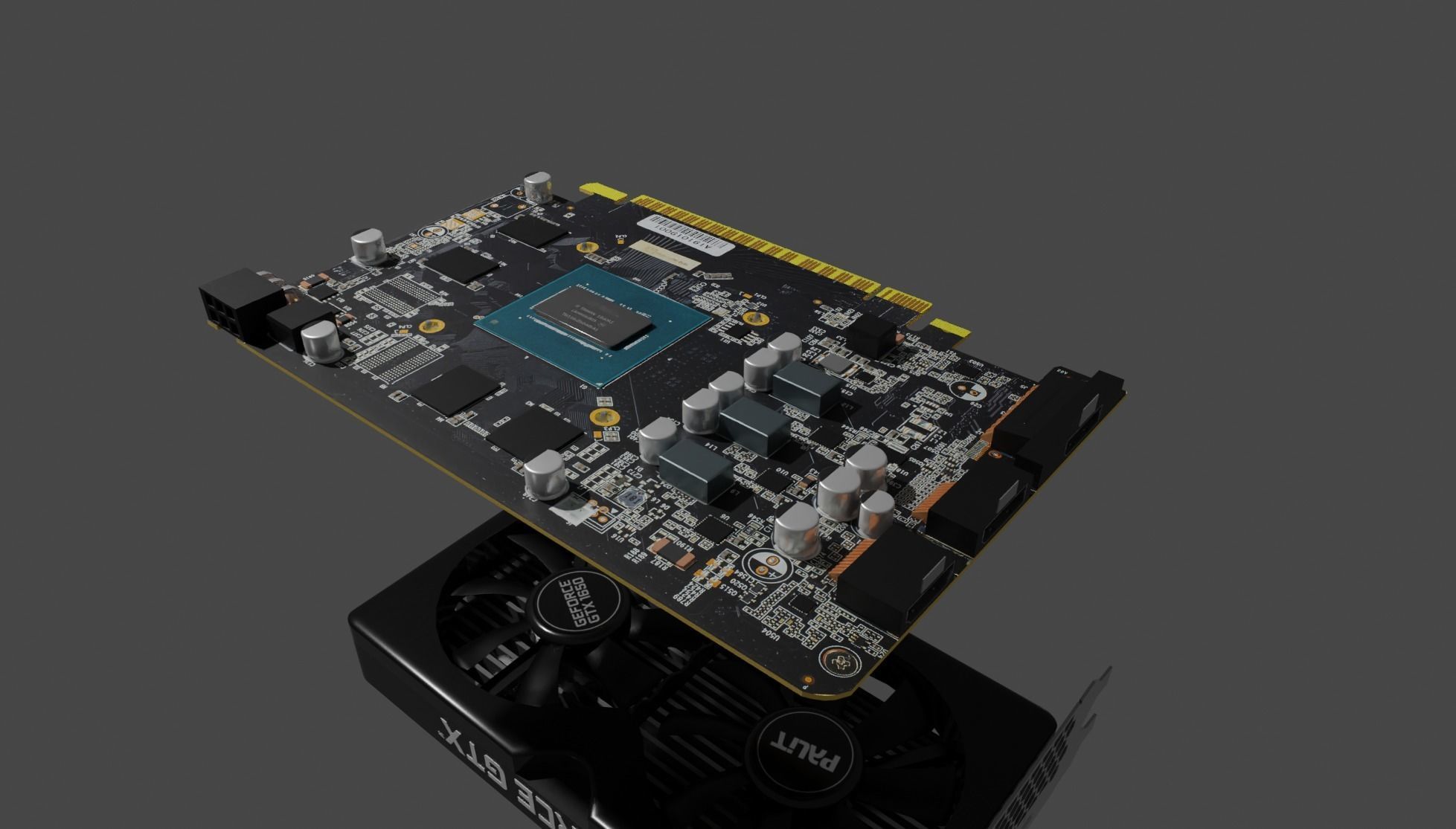 Palit NVIDIA GTX 1650 Super Graphics card Free low-poly 3D model_6