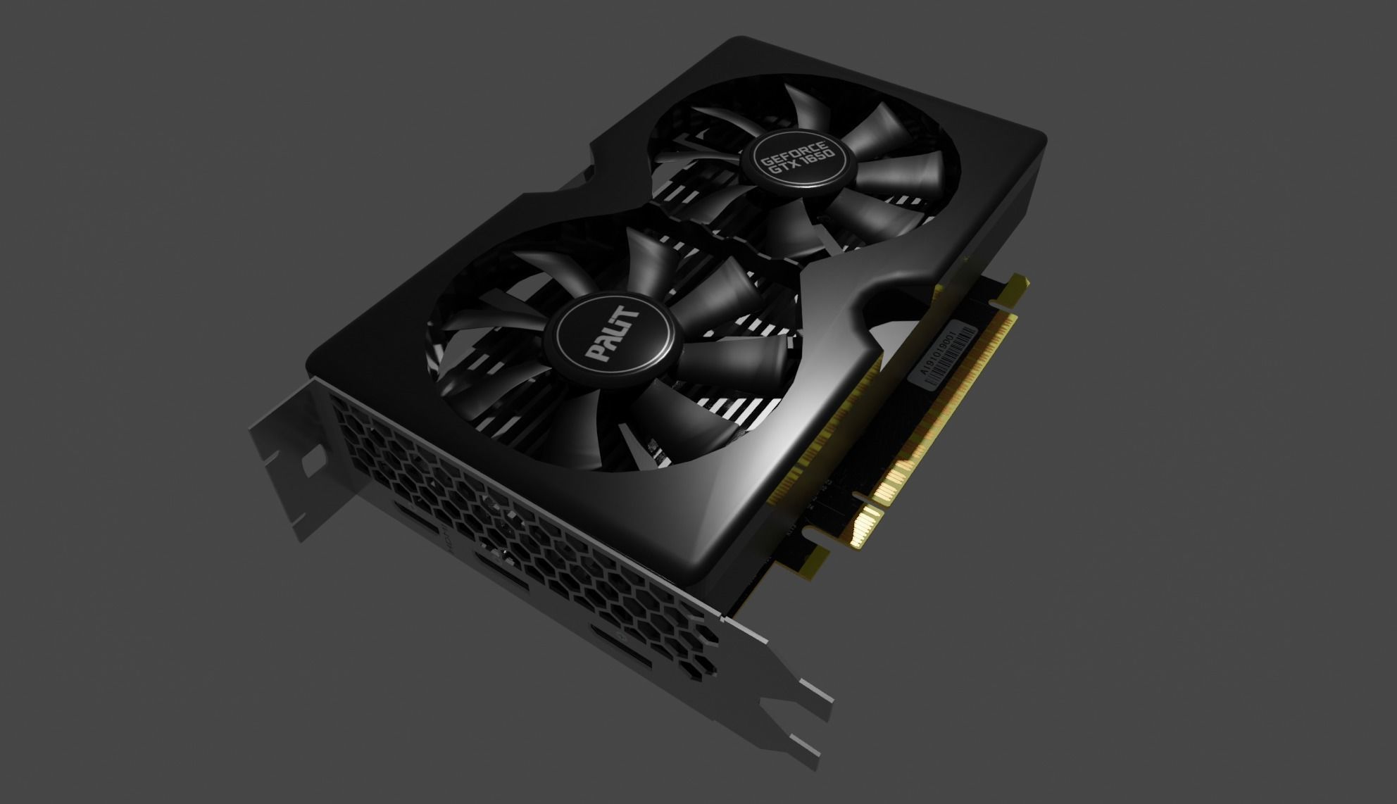 Palit NVIDIA GTX 1650 Super Graphics card Free low-poly 3D model_1