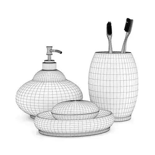 White Bathroom Fixtures 3D model