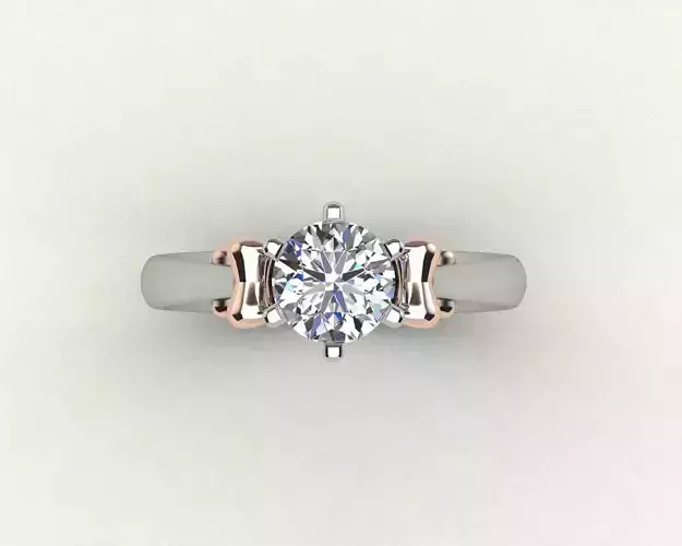 Diamond Style Solitaire Bow Ring 3D print model