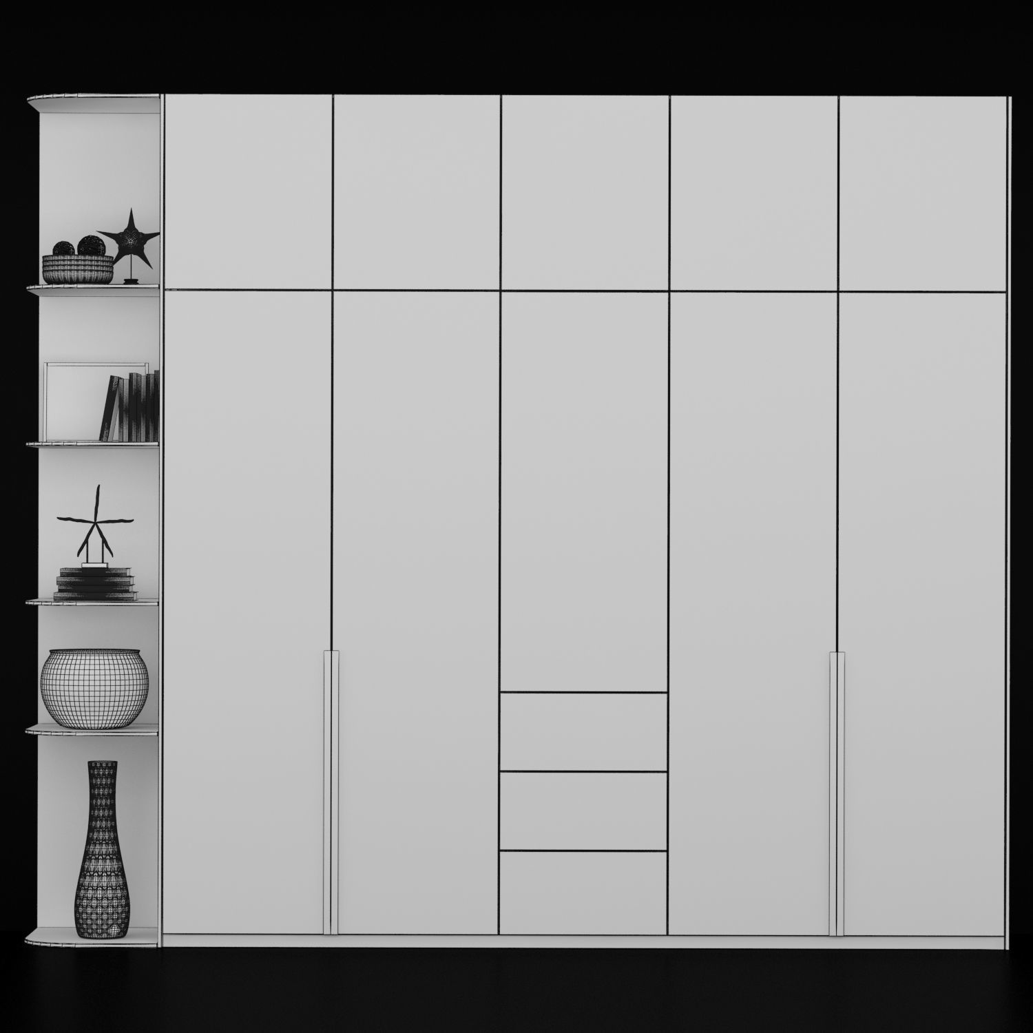 Furniture shelf 011 3D model_4