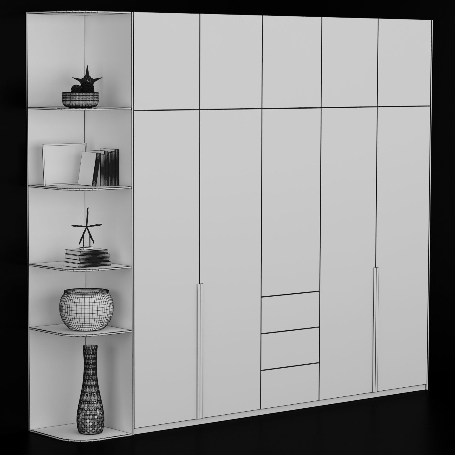 Furniture shelf 011 3D model_3