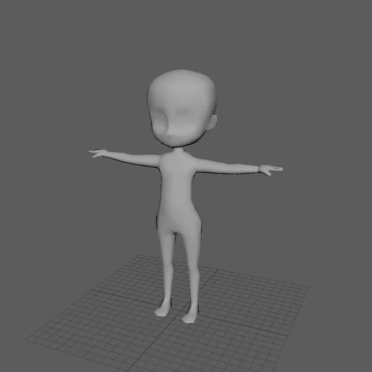 low-poly girl base 3d model  3D model_0