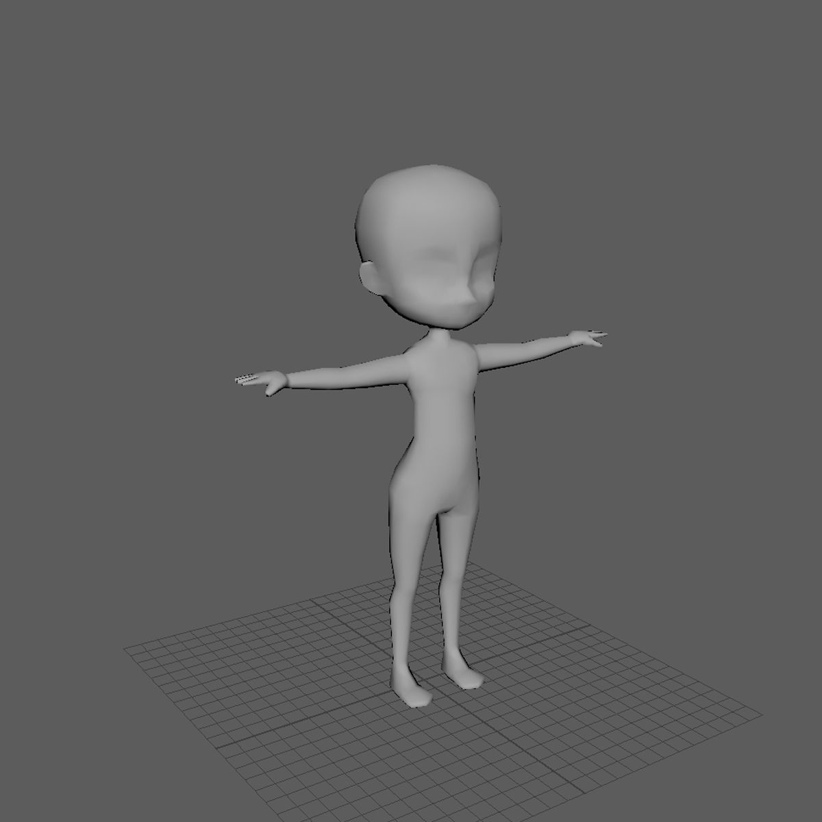 low-poly girl base 3d model  3D model_3
