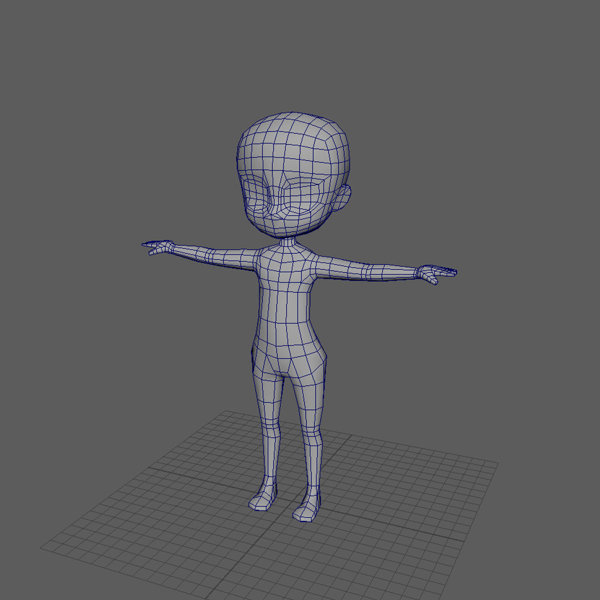 low-poly girl base 3d model  3D model_1