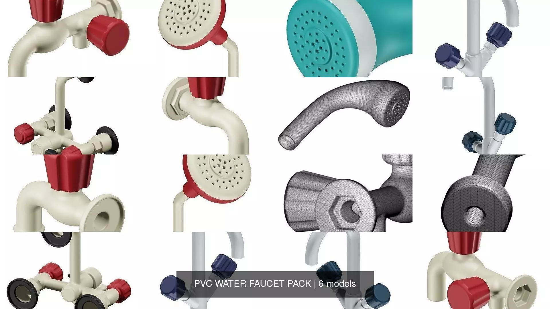 PVC WATER FAUCET PACK 3D Model Collection_0