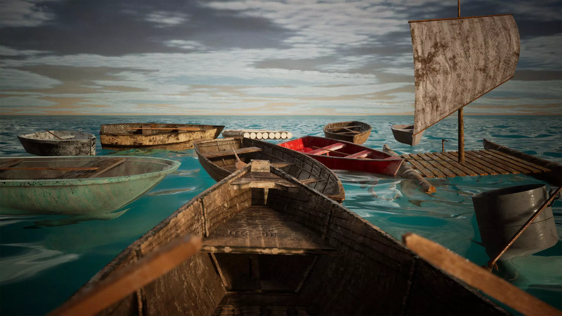 Boats Package 12 Assets Low-poly 3D model_0