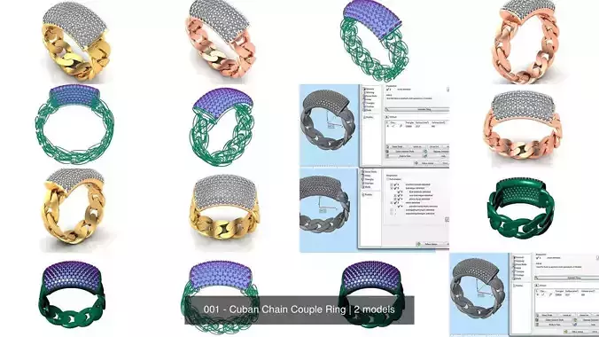 001 - Cuban Chain Couple Ring