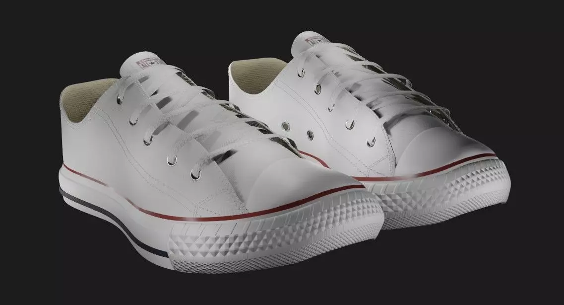 Chuck Taylor All Star Classic Low Top White 3D model_0