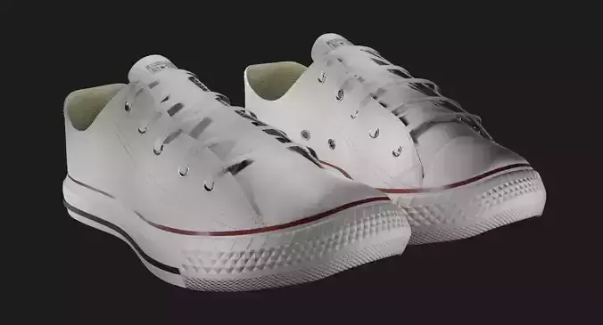 Chuck Taylor All Star Classic Low Top White 3D model Chuck Taylor All Star Classic Low Top White 3D model