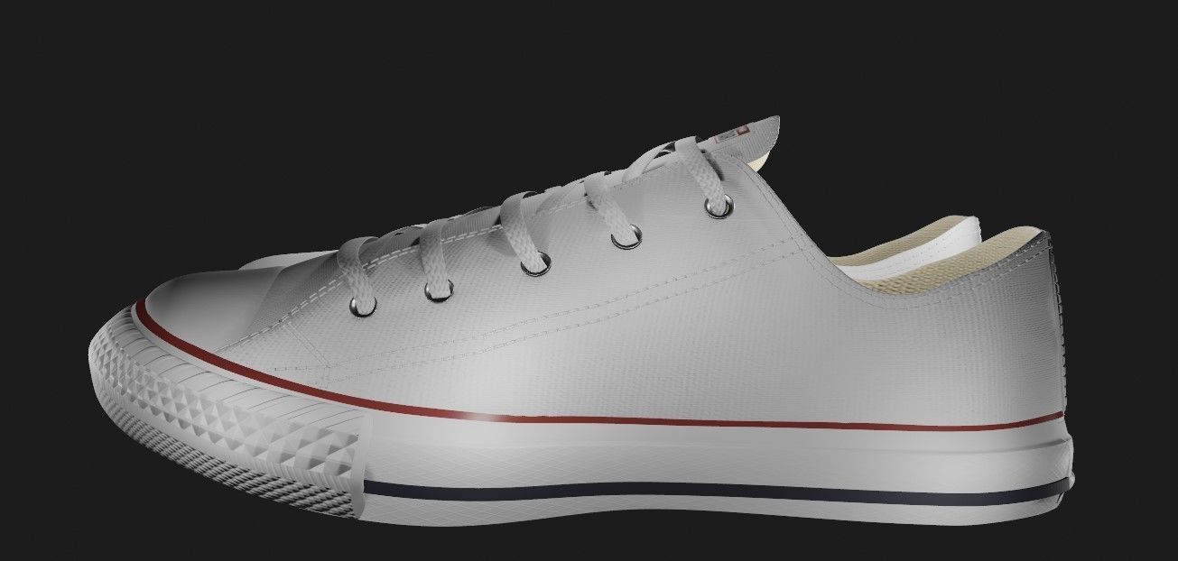 Chuck Taylor All Star Classic Low Top White 3D model_3