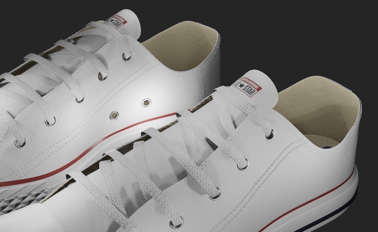 Chuck Taylor All Star Classic Low Top White 3D model_4