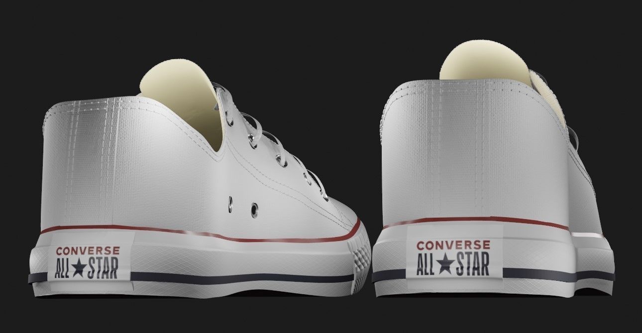 Chuck Taylor All Star Classic Low Top White 3D model_2