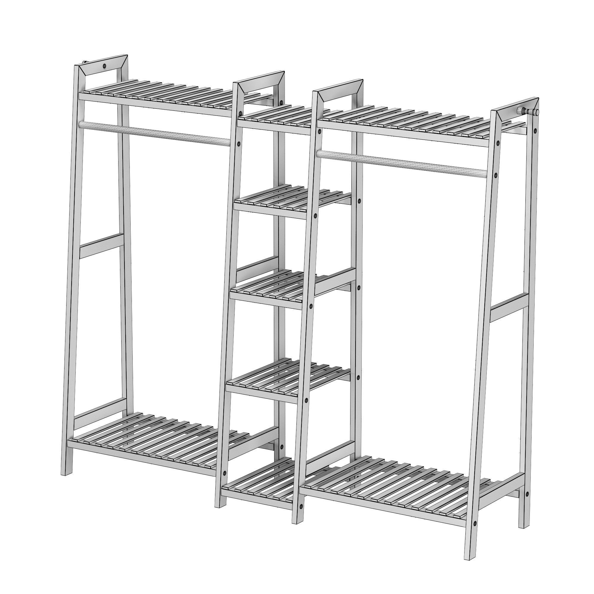 Wood rack 03 3D model_4