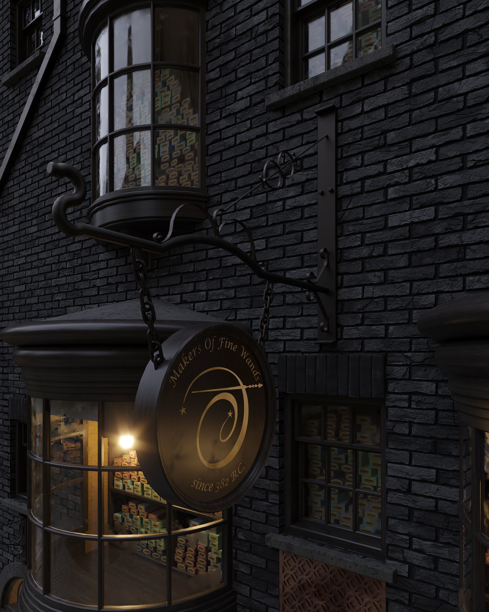 Ollivanders Wand Shop from Harry Potter 3D model_7