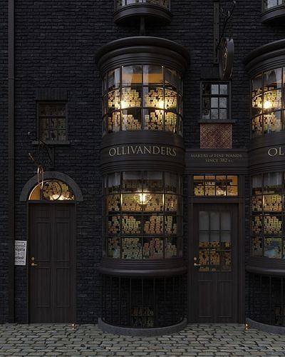 Ollivanders Wand Shop from Harry Potter 3D model 4