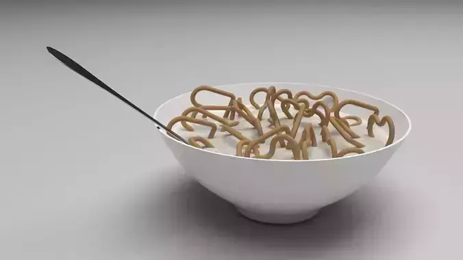 Bowl of Heart Cereals 3D model