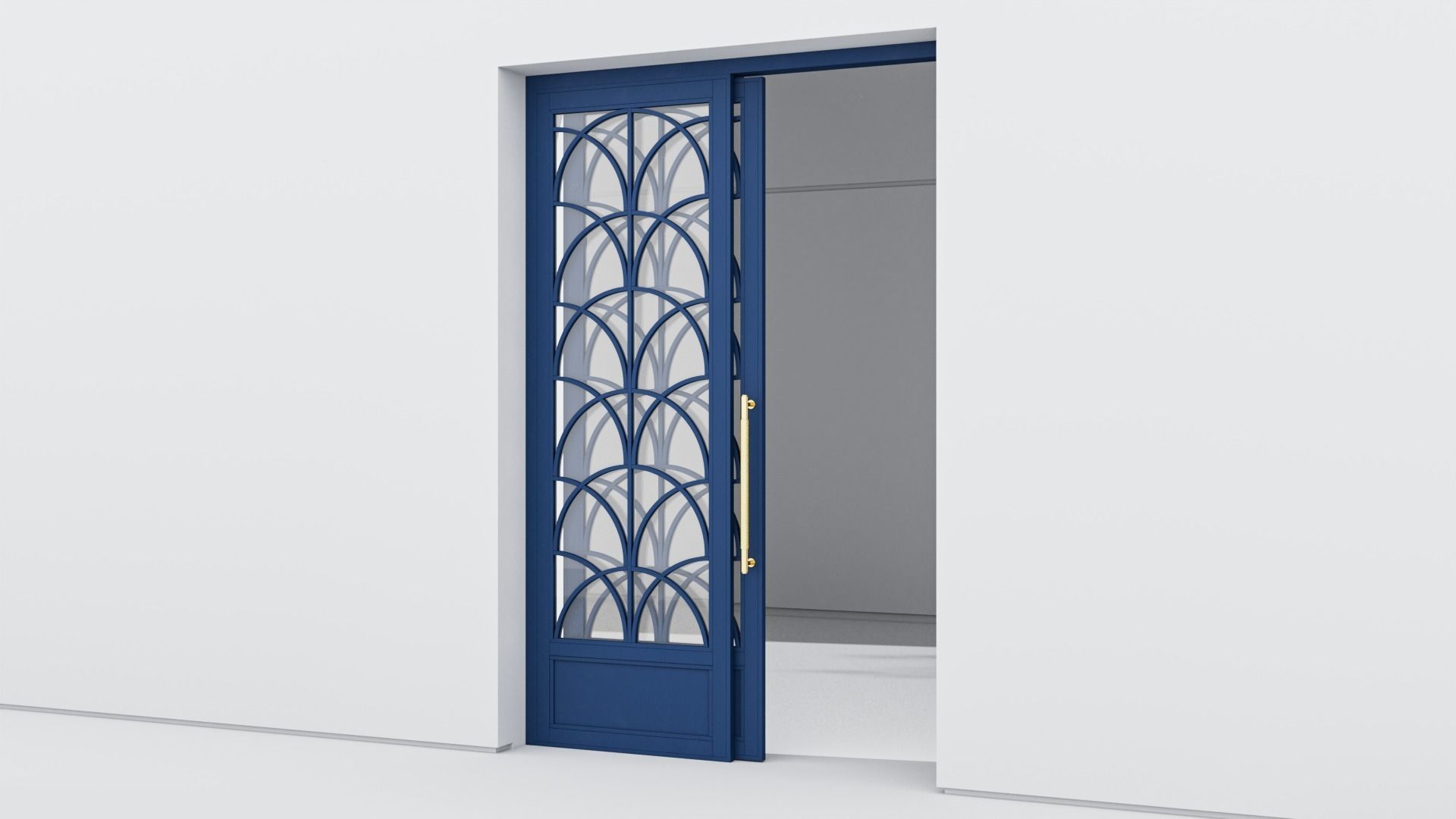 Aluminium door 365 3D model_1