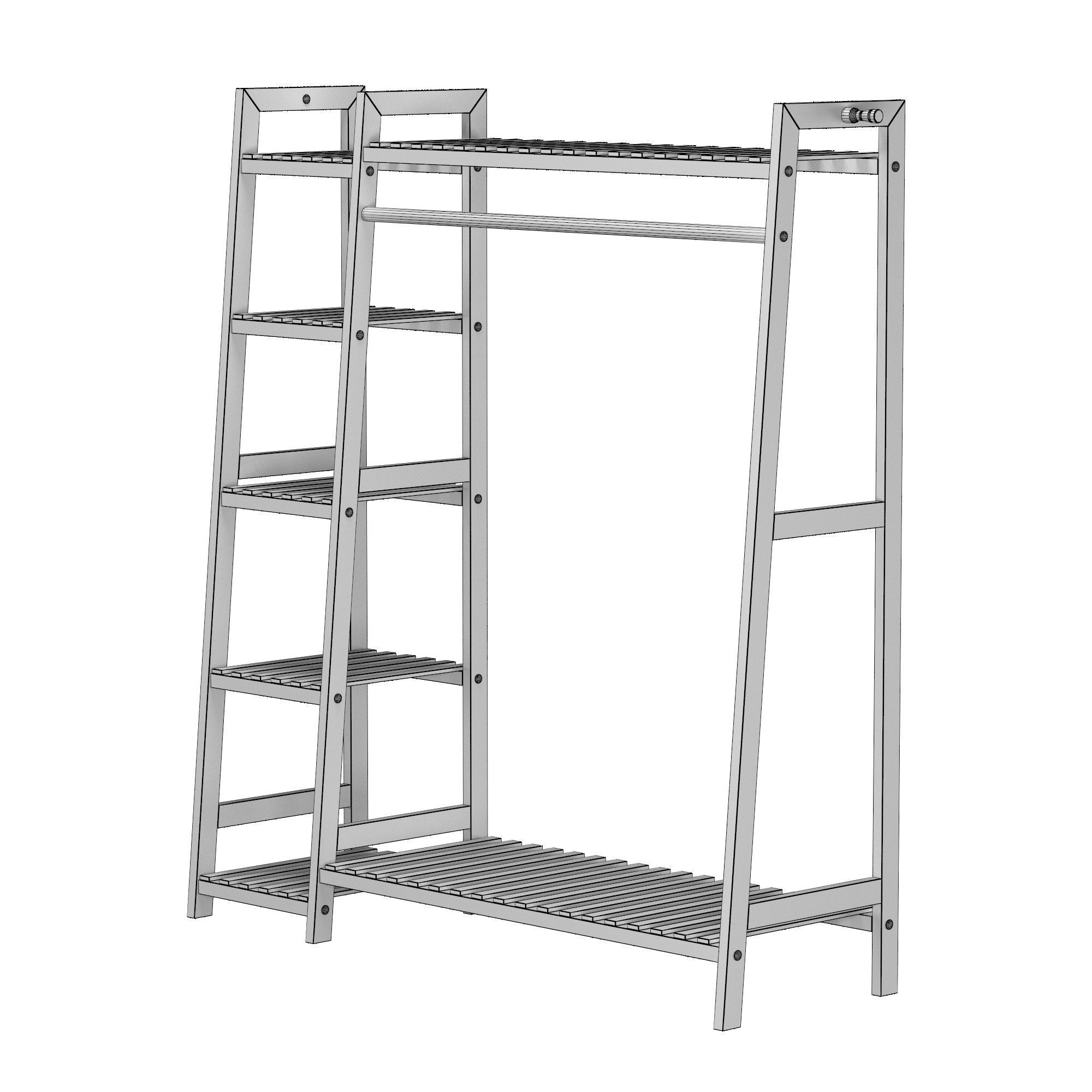 Wood rack 04 3D model_4