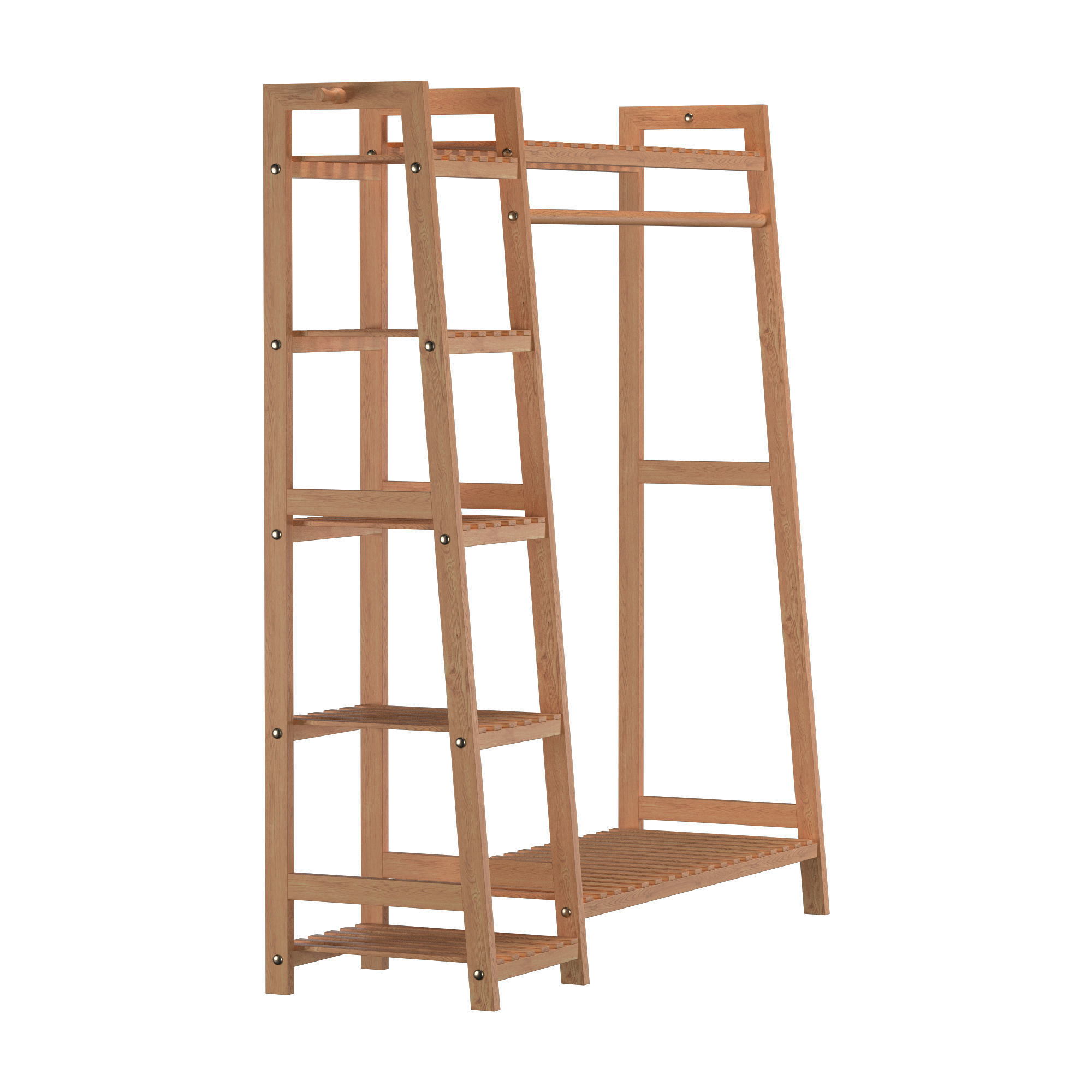 Wood rack 04 3D model_3