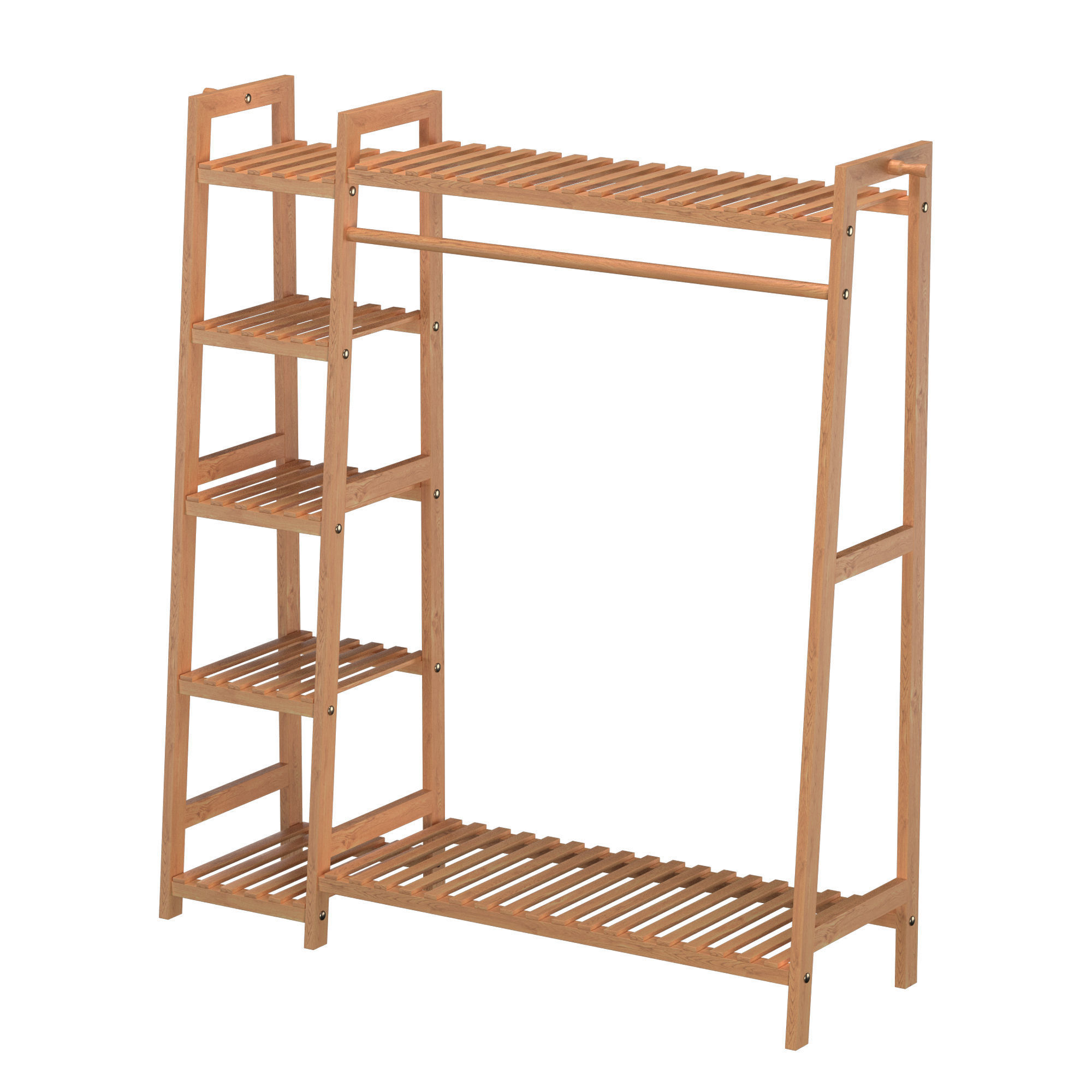 Wood rack 04 3D model_2