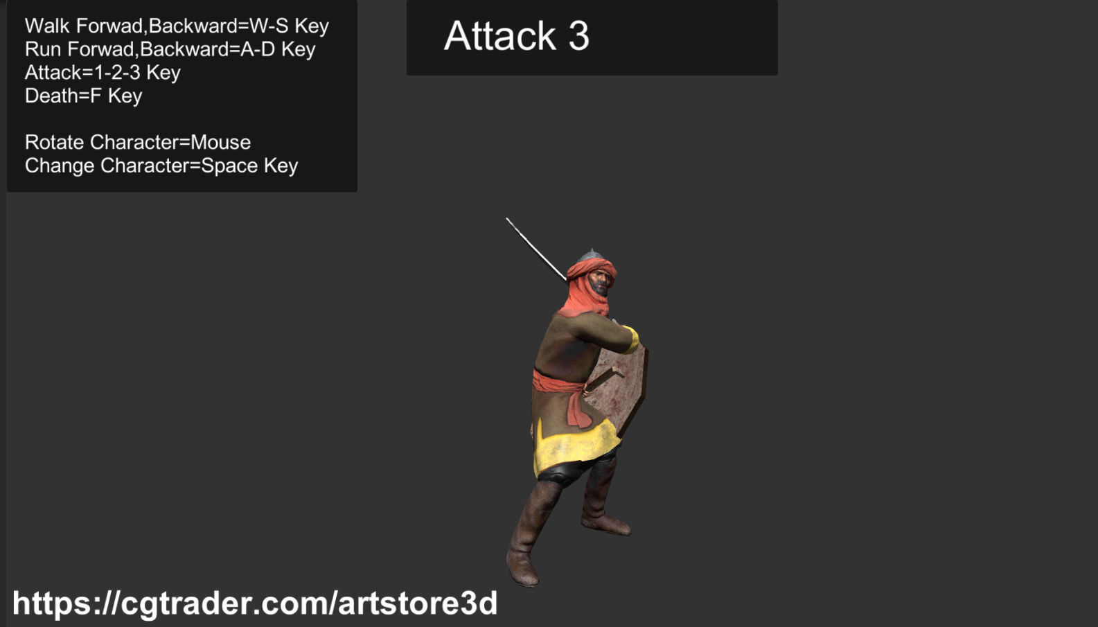 Warrior-Arab-Optimize Low-poly 3D model_15