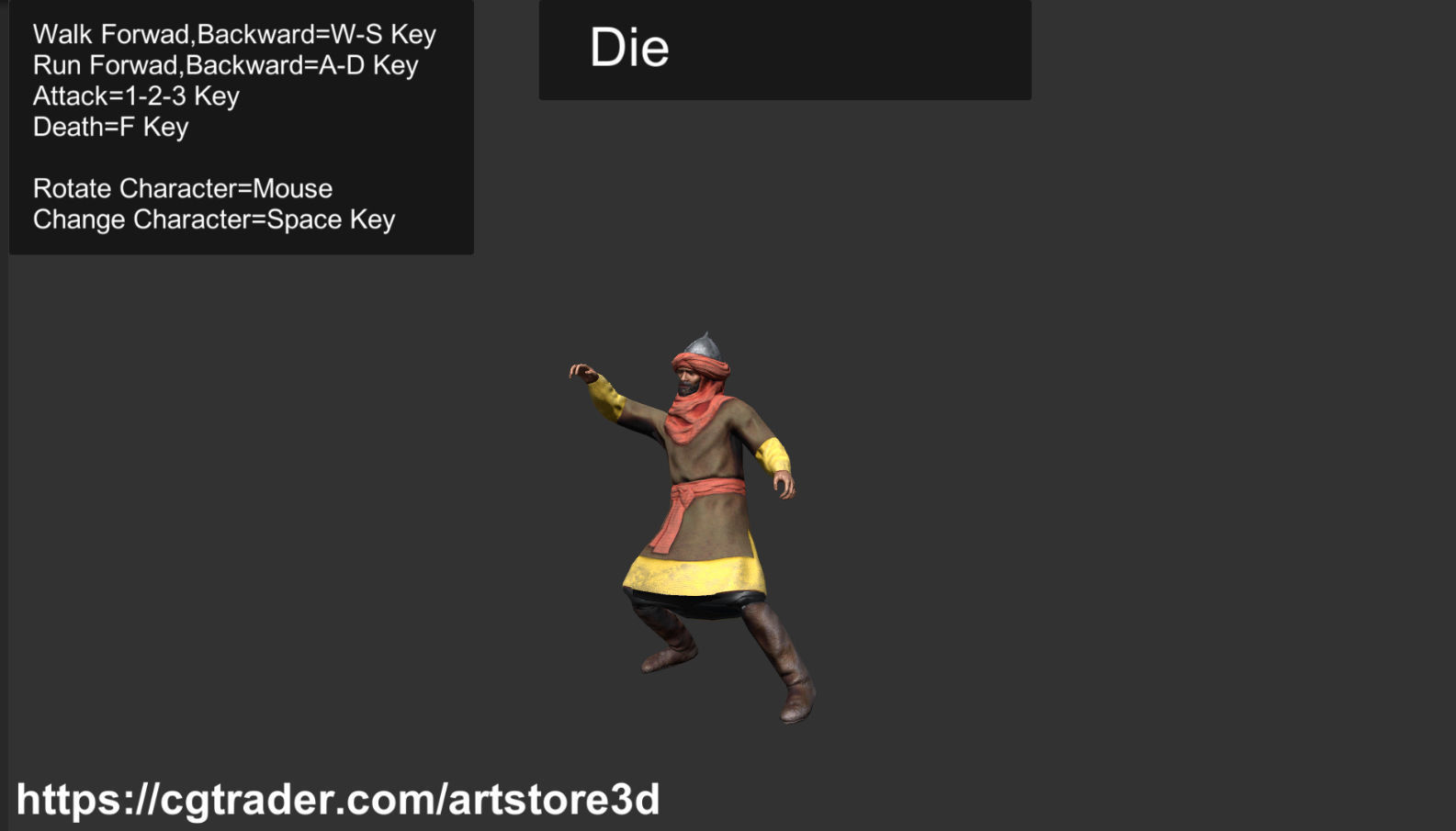 Warrior-Arab-Optimize Low-poly 3D model_17