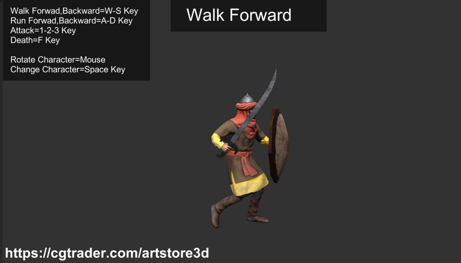 Warrior-Arab-Optimize Low-poly 3D model_10