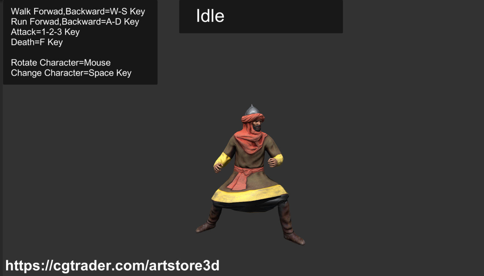 Warrior-Arab-Optimize Low-poly 3D model_16