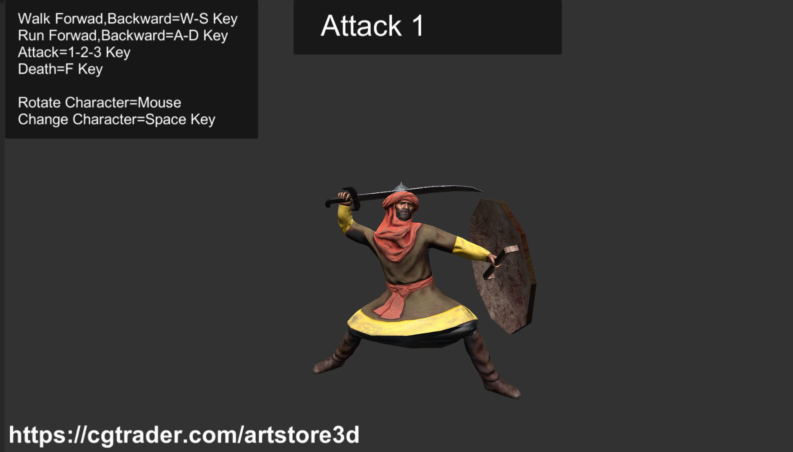 Warrior-Arab-Optimize Low-poly 3D model_11