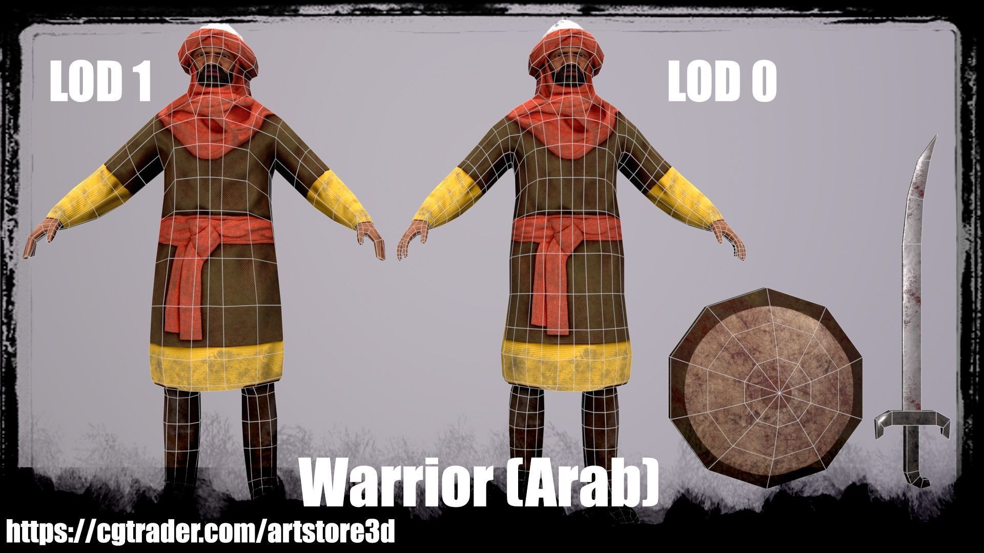 Warrior-Arab-Optimize Low-poly 3D model_2