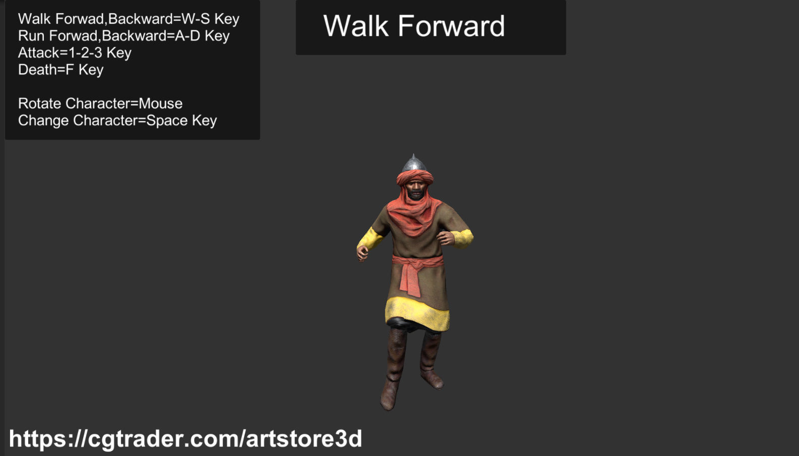 Warrior-Arab-Optimize Low-poly 3D model_20