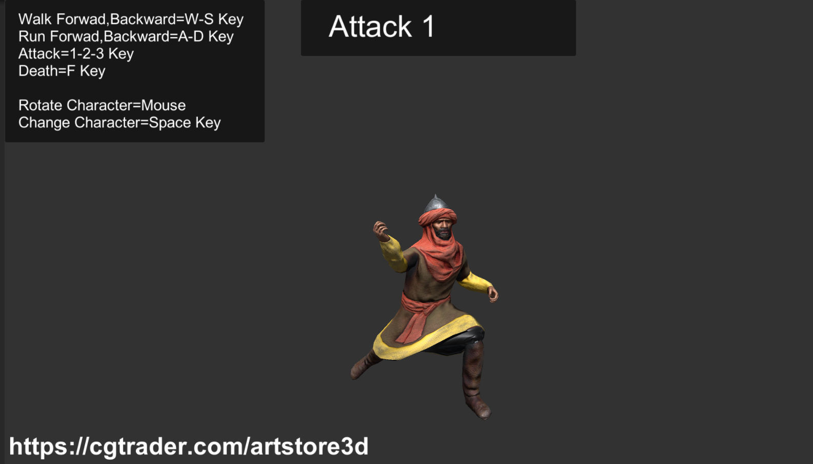 Warrior-Arab-Optimize Low-poly 3D model_18