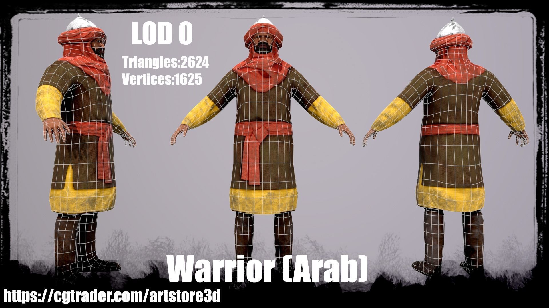 Warrior-Arab-Optimize Low-poly 3D model_4