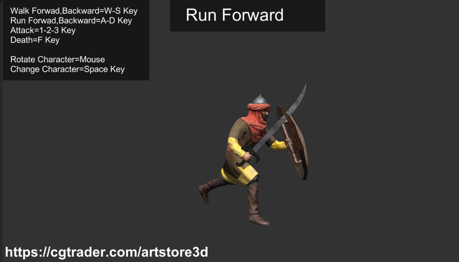 Warrior-Arab-Optimize Low-poly 3D model_12