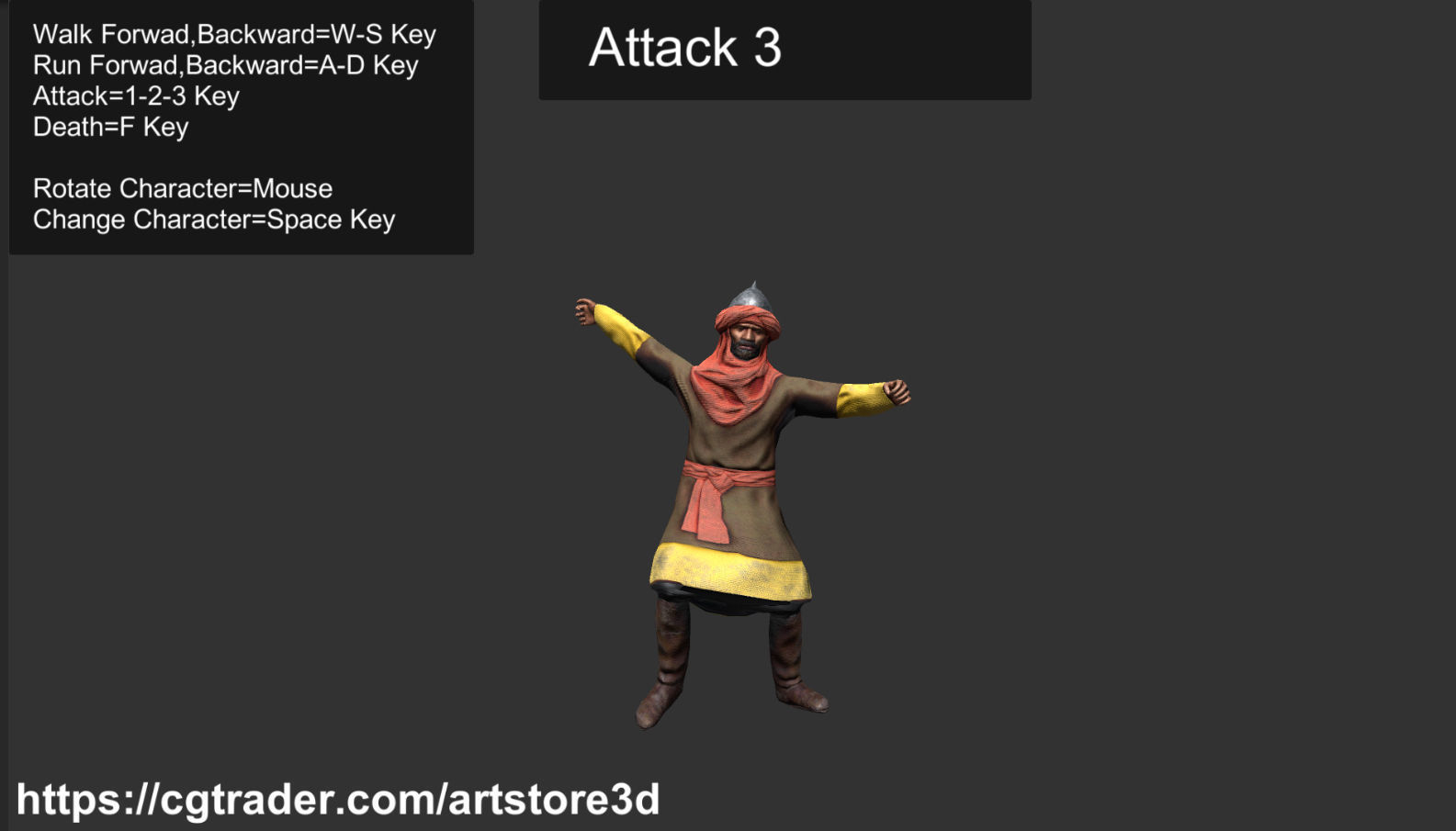Warrior-Arab-Optimize Low-poly 3D model_19