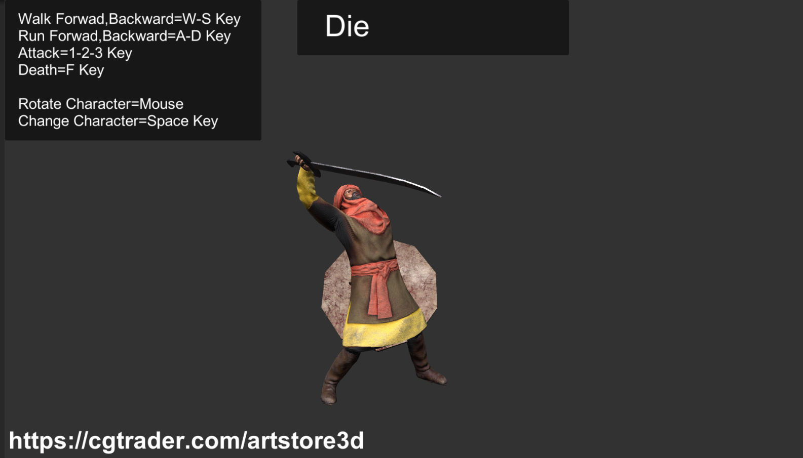 Warrior-Arab-Optimize Low-poly 3D model_8