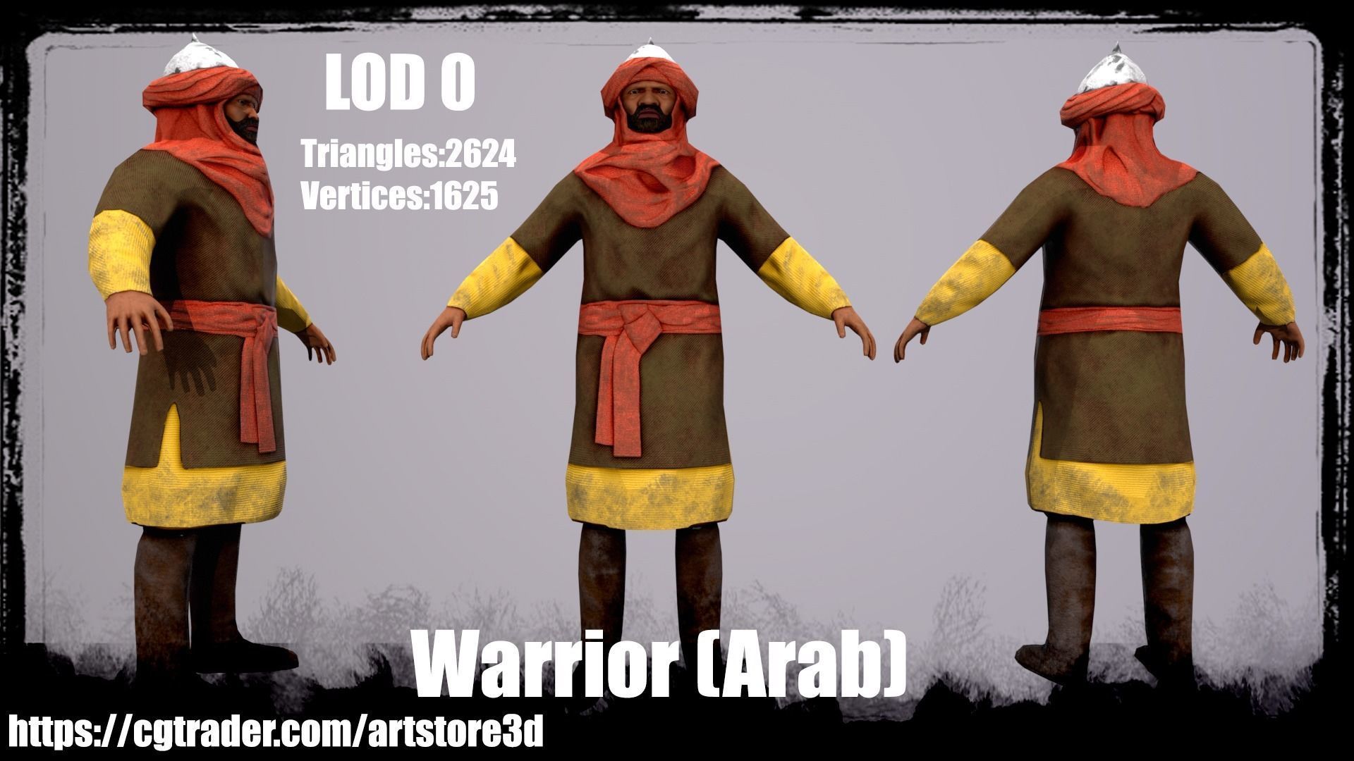 Warrior-Arab-Optimize Low-poly 3D model_3