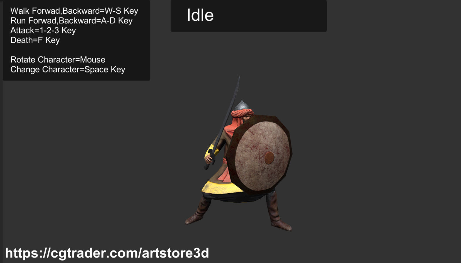 Warrior-Arab-Optimize Low-poly 3D model_7