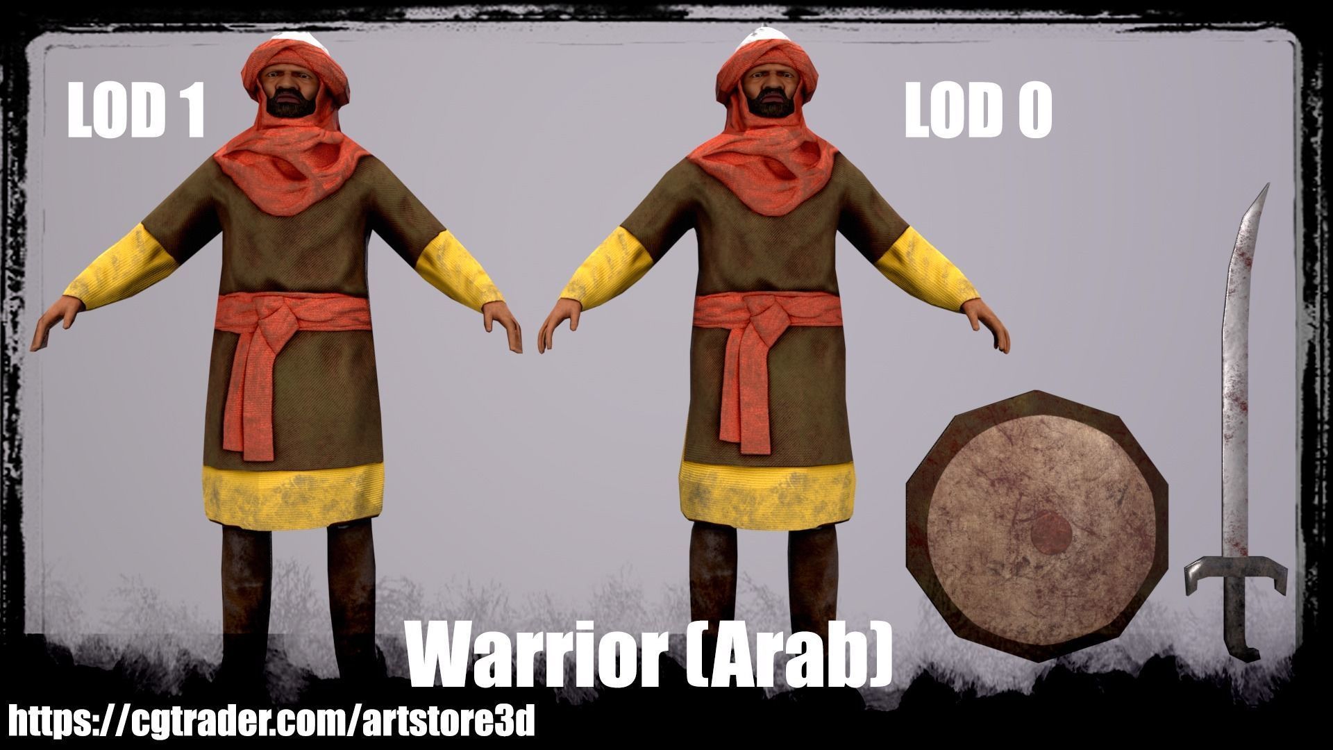 Warrior-Arab-Optimize Low-poly 3D model_1