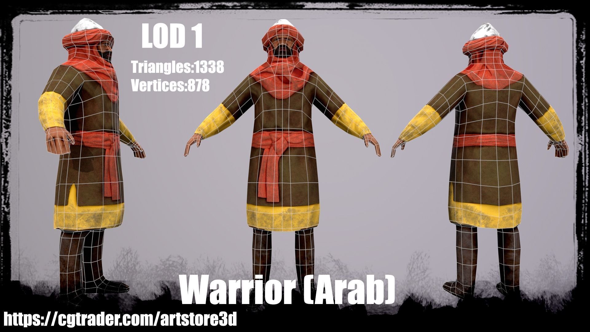 Warrior-Arab-Optimize Low-poly 3D model_6