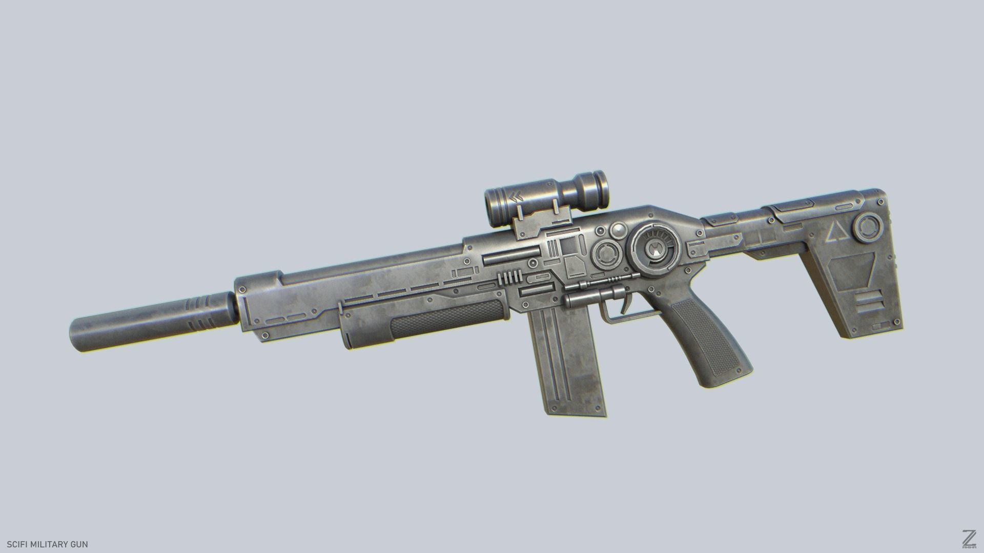 Scifi military gun 3D Model Collection_9