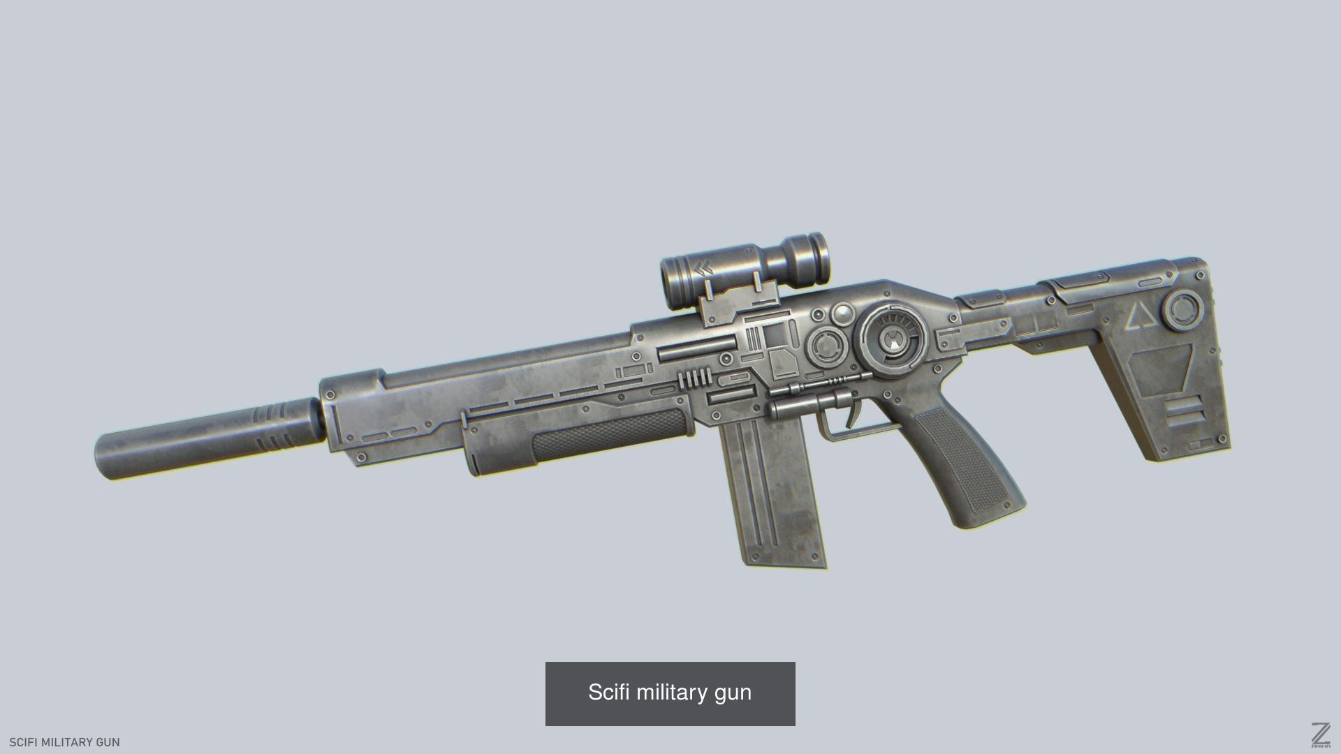 Scifi military gun 3D Model Collection_4