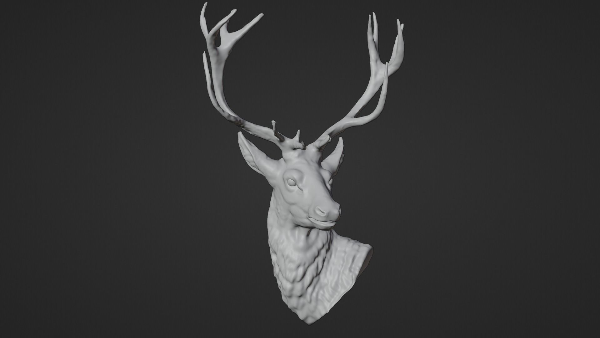 Deer Head Low-poly 3D model_10
