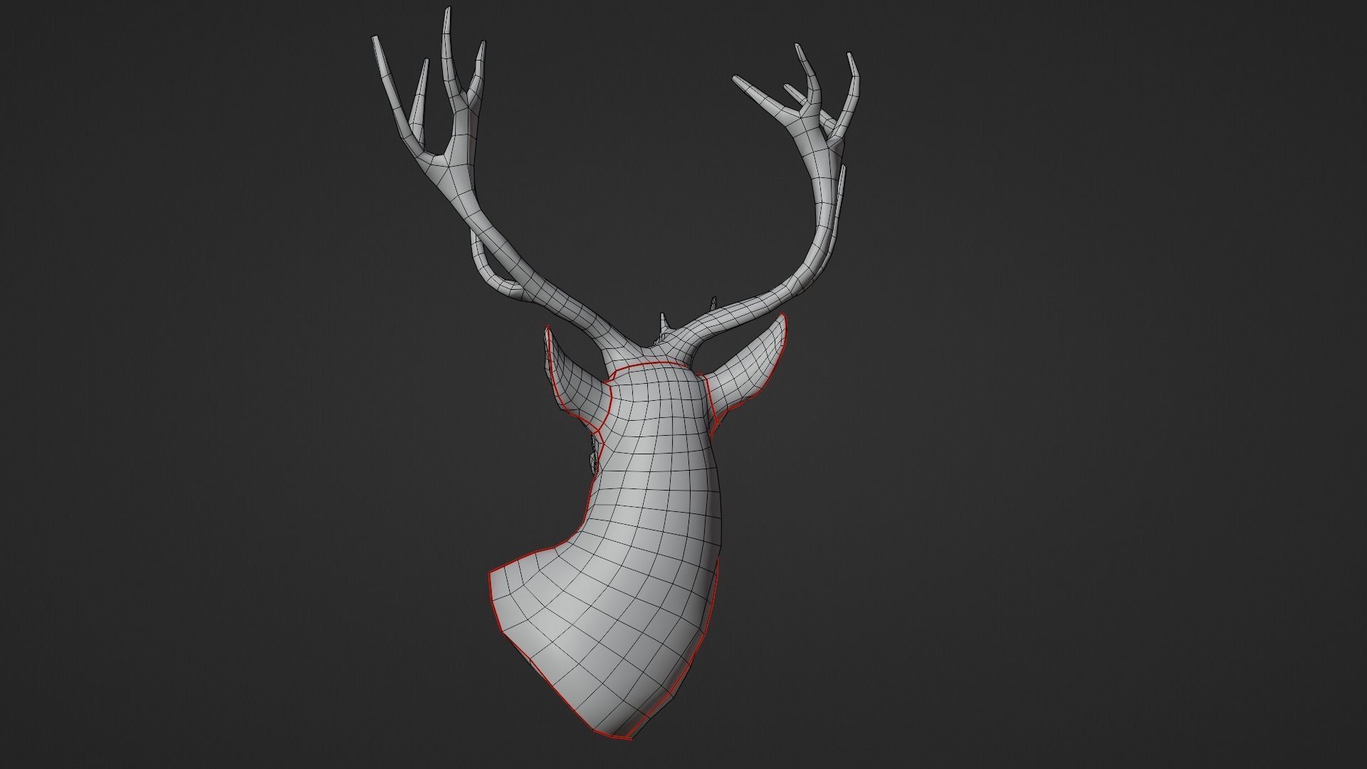Deer Head Low-poly 3D model_18